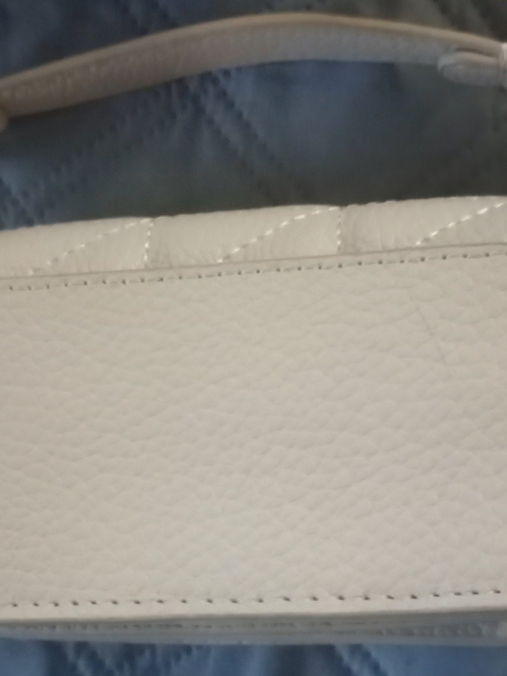 Steve Madden White Quilted Mini Crossbody with Gold Charm Chain - Picture 7 of 10